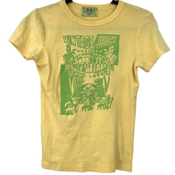 Juicy Couture Tops - Vintage Y2K Juicy Couture L short-sleeve T-shirt Tee Top HOT! Shoe Lover Yellow